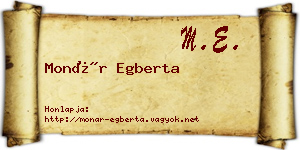 Monár Egberta névjegykártya